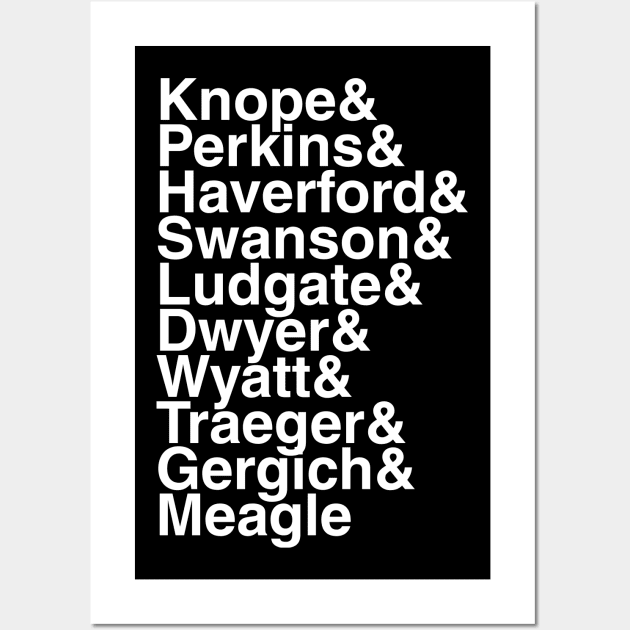 Parks and Rec helvetica list Wall Art by DennisMcCarson